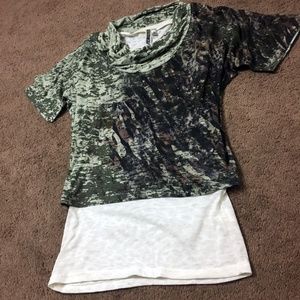 Daytrip & BKE Abstract Top + Layered Burnout Tee